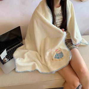 Khăn Tắm Hình Mèo Dễ Thương Khăn Tắm Nhanh Khô Bằng Vải Nhung San Hô Khăn Lau Tóc Cho Trẻ Em Và Người Lớn