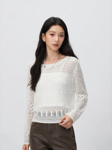 Semir | Autumn Lace Hollow-out Knitted Sweater Two-piece Set