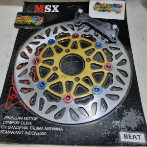 Piringan Cakram Disc Brake Depan Model Bulat Psm Disc 260mm Lubang 4 + Breket Pnp Beat ( Vario 110 125/Scoopy/ Genio/Spacy) Mio (Xeon/Fino/Gear/Freego)