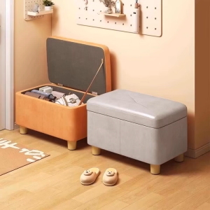 Storage Ottoman Bench Multi-Functional Entryway Shoe Stool Pu Leather Coffee Table Seat with Hidden Compartment