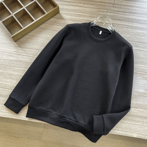 390G Air Flow Weave Washed Soft Comfortable Stretch Pure Color Classic Easiest for Match round Neck Long Sleeve Loose Sweatshirt