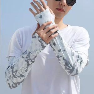 JIFANPAUL | Mens UV Protection Loose Large Size Icy Silk Arm Sleeves