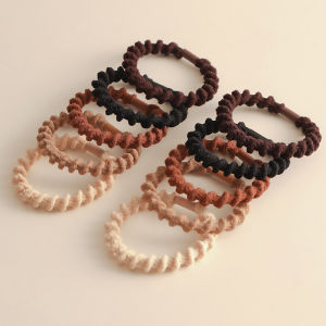 ยางรัดผมสีดำหนาคลื่นลูกไม้ ยางยืดสำหรับผู้หญิง ยางรัดผมที่ทนทานและยืดหยุ่นสูง ยางรัดผมแบบถอดได้ ยางรัดผมสไตล์เกาหลี