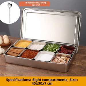 Street Vendor Seasoning Storage Tool Set With Spoon