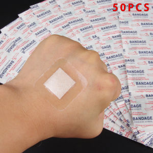 50PCS 38*38/72*19mm Transparent PU Waterproof Wound Plaster Band Aid Adhesive Bandage Protective Sticker Outdoor Home First Aid