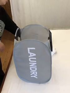 Large Collapsible Laundry Basket Pop-Up Mesh with Wide Opening for Space-Saving