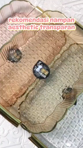 PGMHL0692 Nampan Aesthetic Transparan Plastik Wadah Buah Wadah Snack Nampan Serbaguna