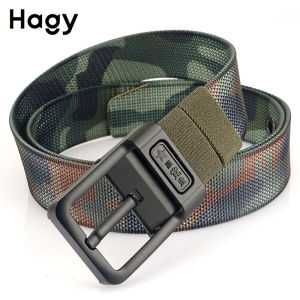 Men Pin Buckle Nylon Waistband Double-Sided Woven Canvas Belt Long Leisure Cargo Military Fan Training Pant Belt