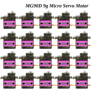 1/2/4/6/10/20/50/100PCS MG90D 9g Micro Servo Motor High Torque Bearing Upgrad MG90S For RC Plane Helicopter Airplane 450 Drone