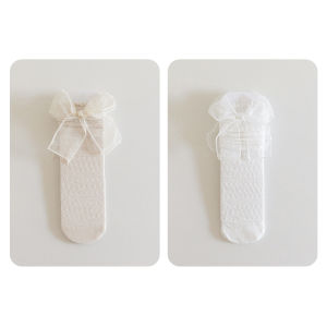 Girl Socks Spring and Summer Thin Pure Cotton Kids Princess Style Tube Socks Mesh Breathable Summer Baby Girl Stockings