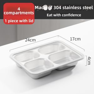 Stainless Steel Sectional Dish Serving Tray for Hot Pot Ingredients