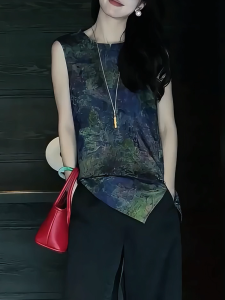 QINGNAER | Chinese Style Retro Sleeveless Summer Plus Size Blouse