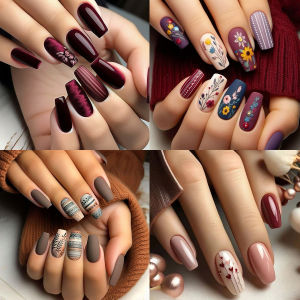 96/24-piece ballet coffin press-on nail set mixed red shades. Medium length glossy finish featuring floral and heart patterns