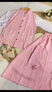 Setelan rok anak prempuan 3-12thn-Amiko set kids crinckle airflow.setelan rok terbaru 2025