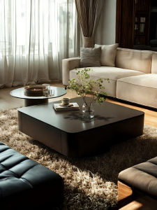 Luxury Minimalist Glass Square Coffee Table for Large and Small Households