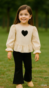 SETELAN LOVE CUTBRAY ANAK PEREMPUAN  - KHANZA KIDS usia 3-7 tahun