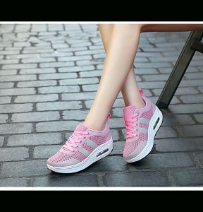 Rubber shoes for women With Heels Sale Low Cut For Women Thick sole sneakers korean fashion Air cushion running shoes