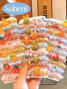 KOBENI Free Gifts างรัดผมลายการ์ตูน ยางรัดผมผ้ายืด มีความยืดหยุ่นสูง เครื่องประดับผม สไตล์เกาหลี หวานน่ารัก-1Pcs ส่งแบบสุ่ม