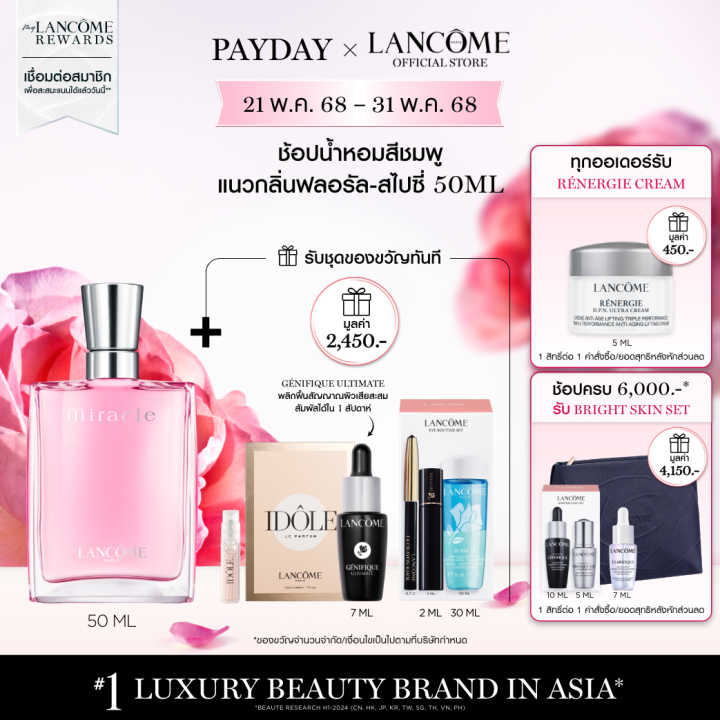 LANCOME MIRACLE EDP 50 ML ลังโคม น้ำหอมกลิ่นฟลอรัล-สไปซี่ยอดนิยม