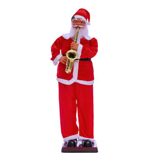 Christmas Decorations 1.8 M Welcome Music Elderly Electric Play the Saxophone Dancing Hotel Mall Scene Layout