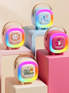 ไมโครโฟน Karaoke Bluetooth Disney Gift Singing Mic Miniature Sound System Family KTV Children Karaoke Universal Handheld Microphone