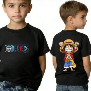 Bandai | Anime One Piece Boys Girls T Shirt Summer KidsT-Shirt Luffy Zoro Nami Chopper Cute Clothes Cartoon Tees Birthday Gifts Tops
