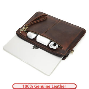 Genuine Leather Laptop Sleeve Case For Macbook Pro 14.2 Inch A2442 Macbook 13-14 Inch Crazy Horse Cowhide Leather Laptop Case