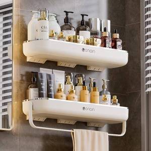 No-Drill Bathroom Storage Rack