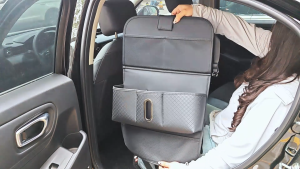 Car Seat Back Organizer With Foldable Tray Table Multi Functional Large Capacity Storage Rack Universal Auto Accessory