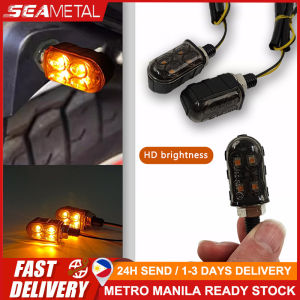 SEAMETAL Mini LED Turn Signal Light Motorcycle Amber Side Marker Lamp Universal for Honda Yamaha Suzuki 12V
