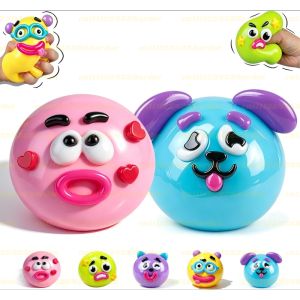 Bandai | 2026 NEW Smushers Squishy Curiosities Dog Face Swap Squishy Toy Soft Moldable Cute Slow Rise Squeeze Toy Adult Fun Gifts