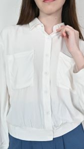 QUEENTIN Kemeja Wanita Casual 0085 Rayon Viscose Polos Lengan Panjang