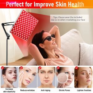 COD Floor Stand Infrared Lamp: New LED 660/850nm IR Therapy for Pain Relief & Temperature Treatment Infrared Therapy Lamp Muscle Pain Relief Beauty Light