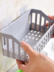 Punch-Free Bathroom Storage Rack Kitchen Plastic Wall Hanging Toilet Sundries Storage Rack Angle Frame