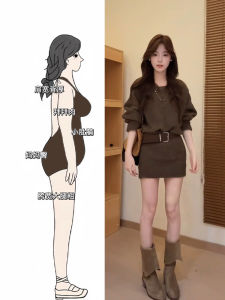 French Style Knitted Long Sleeve round Neck Dress Womens plus Size Warm Fitted Short A-Line Skirt Casual Comfortable Soft Fabric