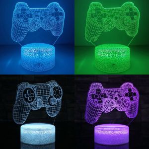 Do Not Disturb Gamer at Work Night Light 16 Colors Changing Gamepad 3D Illusion Lamp For Playstation4 For Men Teenagers and Kids