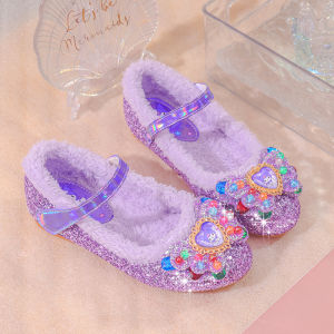 Glitter Purple Crystal Childrens Princess Shoes