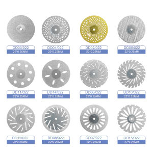 5pcs Dental Lab Diamond Disc 0.25mm Ultra-thin Double Side Sand Porcelain Grit Disk Cutting Tool Dia 22mm Diamond Polisher