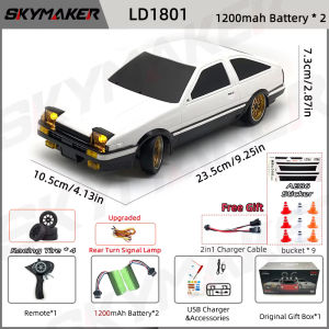 Skymaker AE86 Model LD1801 RX-7 FC LD1802 1:18 RC Drift Car 1/18 2.4G Remote Control ESP Gyroscope LED Mini RC Racing Car Toys