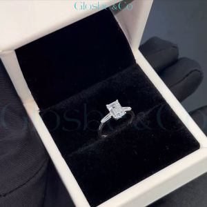 Nhẫn Kim Cương Nữ Radiant Glosbe & Co Bạc 925 Viên Chủ 5x7Ly Kết Hợp Cubic Zirconia Tạo Nên Vẻ Đẹp Sang Trọng Quý Phái - NBN45