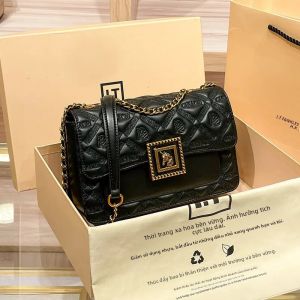 Túi Đeo Chéo Nữ Cao Cấp Thiết Kế Lưới Kim Cương Thời Trang Thu Đông Có Ngăn Bên Trong