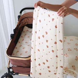 40x80cm Baby Stroller Cushion Newborn Cotton-padded Mattress Stroller Pad Velvet Thickened Warm Seat Liner