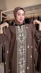 BAJU GAMIS KAFTAN RAYON JUMBO LD 170cm MOTIF SAKINA BUSUI LENGAN PANJANG TERBARU 2024 KEKINIAN