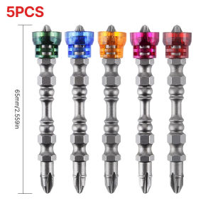 HUHAO | HUHAO 5PCS 6.35mm Magnetic Screwdriver Drill Bit PH2 1/4 inch Hex Handle Electric Drill Tool Attachment Single Head Electric Set