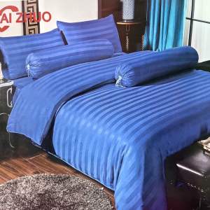 ชุดผ้าปูที่นอนมีผ้านวม สีพื้นลายริ้ว 6ฟุต6ชิ้น 5ฟุต6ชิ้น เกรดโรงแรมผ้าหนานุ่มสีไม่ตก ผ้าห่มผืนใหญ่ มีลายสีให้เลือก