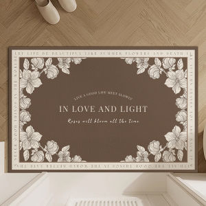 French Style Entrance Door Mat Waterproof Leather Dustproof Easy to Clean No Washable Customizable Rectangle Door Mat Rug