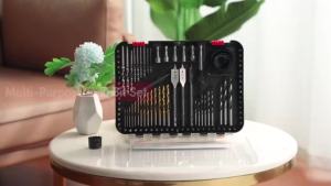100 Pieces Drill Bit Set Titanium Twist Brad Point Driver Bits Drill and Screwdriver Bits Combo Kit with Case for Metal Wood