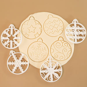 4 Pcs Christmas Cookie Cutter Mold - Star Snowflake Shape Fondant Icing Sugar Baking Molds for Christmas Tree Decorations