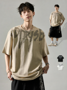 SZON | Hiphop Loose Spray Paint Letter T-Shirt