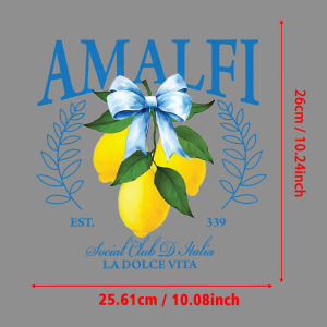 Amalfi La Dolce Vita Lemon Art Print Heat Transfer For clothes DIY Washable T-shirts Iron-on Thermal Stickers Patches Appliqued